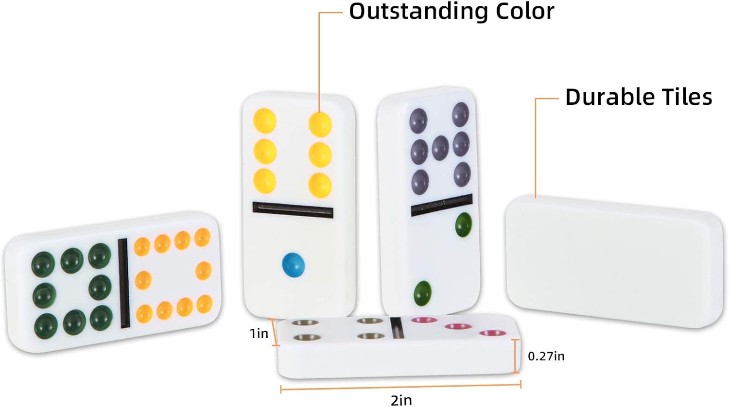 NOLIE Mexican Train Dominoes Game, Double 12 Dot Dominoes Set with Aluminum Case