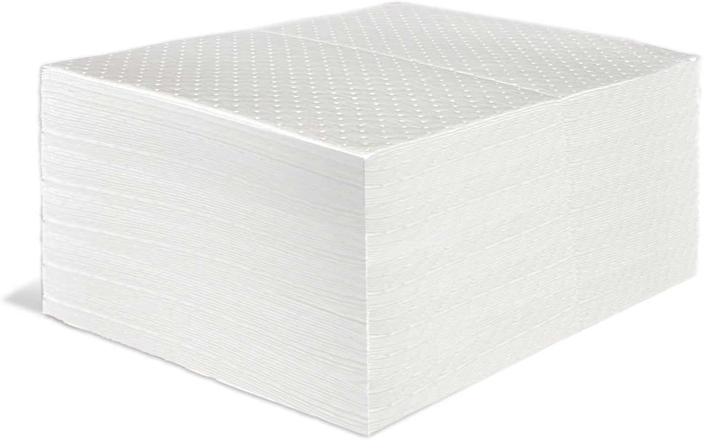 Oil Absorbent Pads, Heavyweight Dimpled Oil Spill Mat for Garage Accessories, Water and Oil Absorbing Pads for Home, Garage, Basement Protection (200 Pcs, White, 15" x 20")