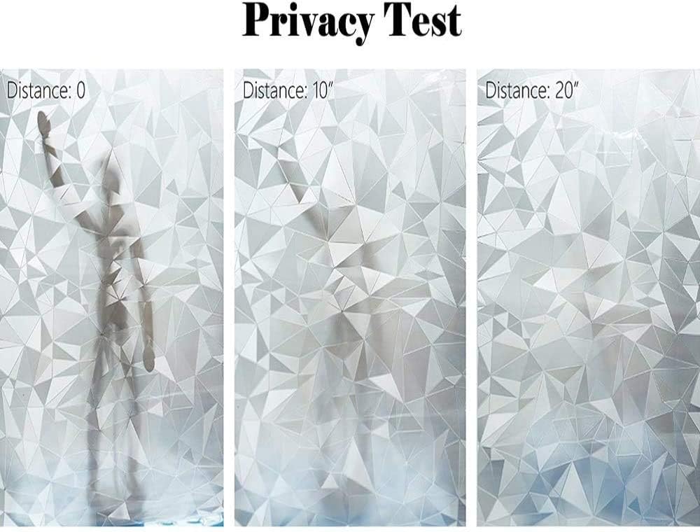 NIVIY 3D No Glue Static Cling Window Films Privacy Cut Glass Window Sticker for Bathroom Office Kitchen Window Decor 17.7"x 78.7"