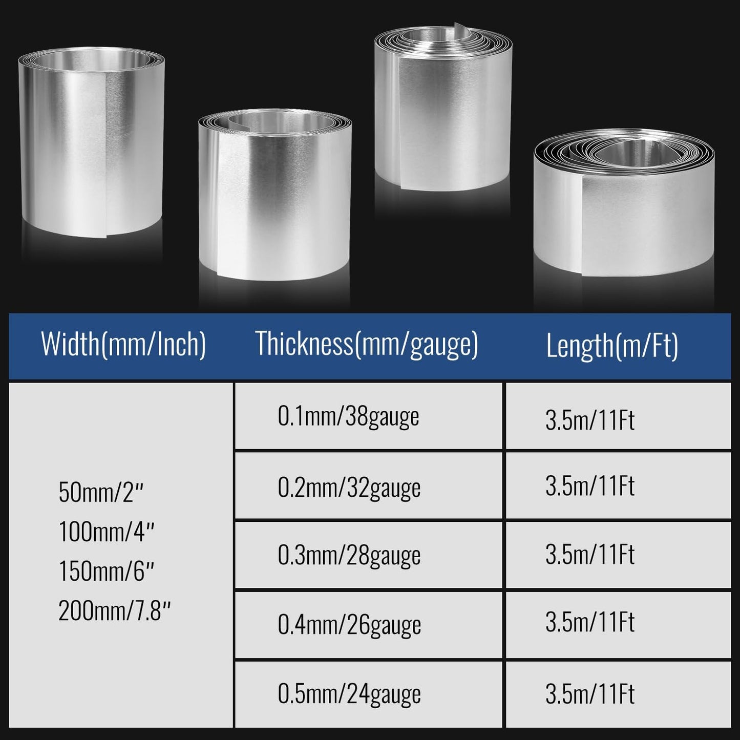 Aluminum Flashing Roll，Aluminum Sheet Roll 3500x50x0.4mm(LxWxT) Applicable to Various House Repair and DIY Projects