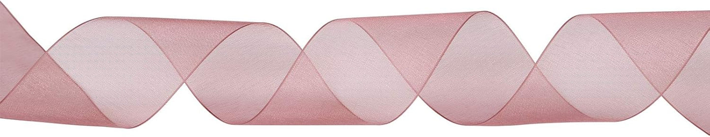 ITIsparkle 11/2" Inch Organza Ribbon 25 Yards-Roll Set for Gift Wrapping Cake Decoration Party Favor Hair Bow Baby Shower Decoration Floral Arrangement Craft Supplies Sheer Ribbon, Burgundy