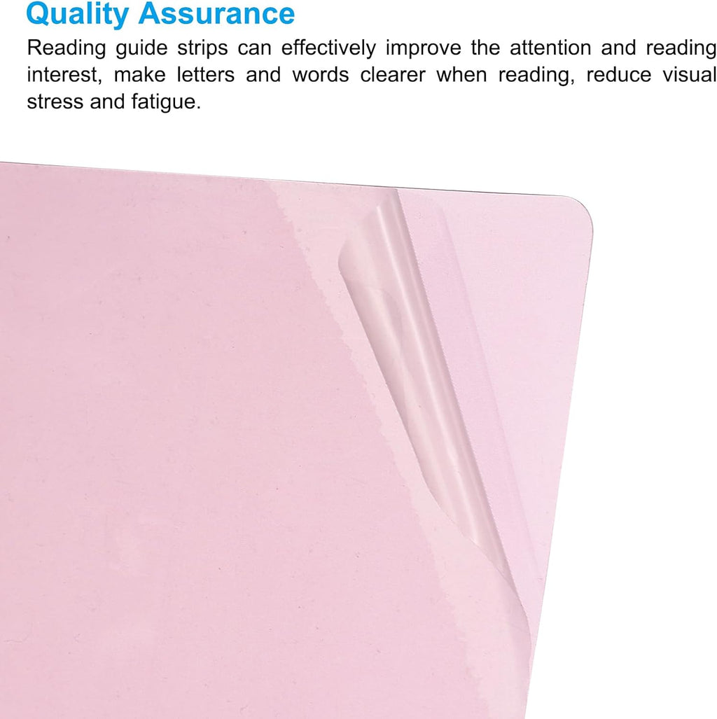 PATIKIL A4 Size Guided Reading Sheet, 5pcs Correction Lighting Gel Filter Colored Overlay Transparent Color Film for Classroom Photo Studio, Pink