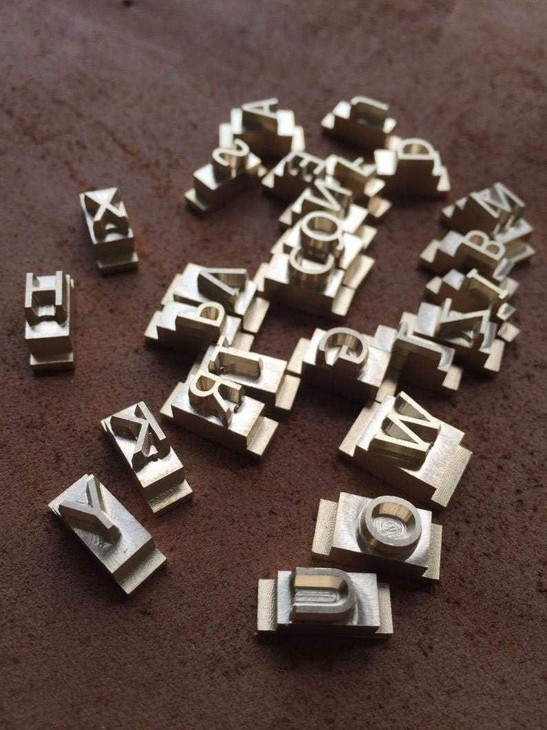 26 Interchangeable Alphabet & Number Mold Set with T-Slot Holder | Custom Brass Engraving Tools for Leather, Wood, Hot Foil Machines | DIY Symbol Dies, Stamping Imprint Templates (Set D)