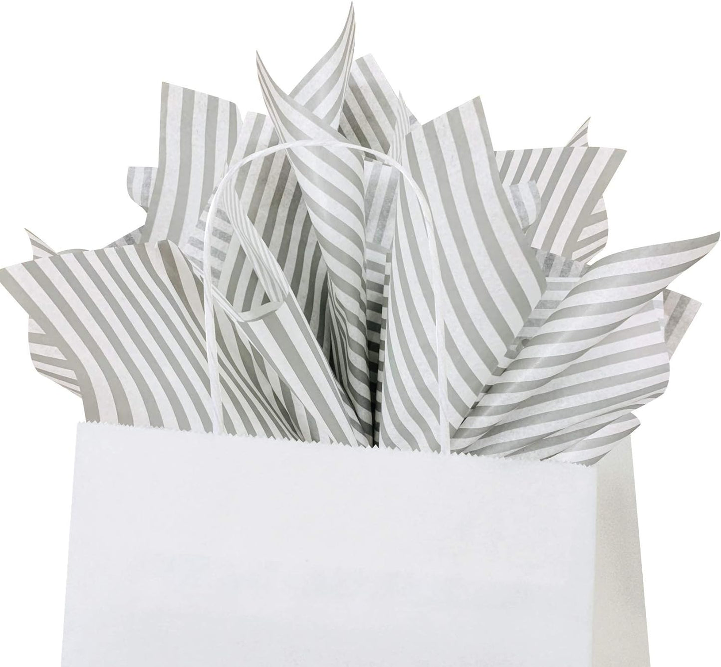 Flexicore Packaging Gray Pin Stripe Print Gift Wrap Tissue Paper Size: 15 Inch X 20 Inch | Count: 10 Sheets | Color: Gray Pin Stripe