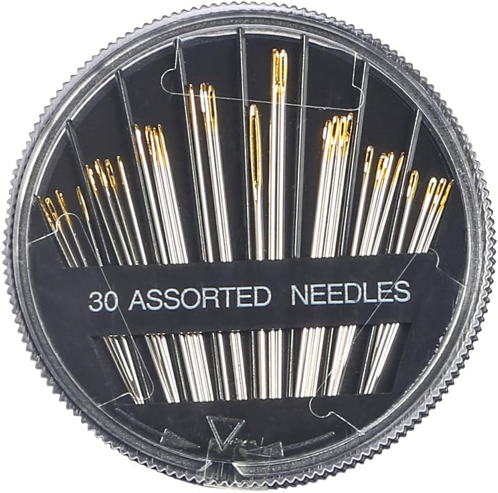 Eketirry 60pcs Premium Hand Sewing Needles，2 Pack 30-Count Assorted Needles for Sewing Repair, 6 Different Sizes Sewing Needles with 2 Threaders (Blue& Black,1)