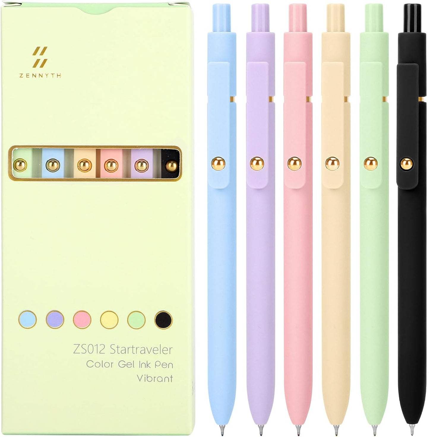 Ddaowanx Colorful Gel Pens, 0.5mm Fine Point Retractable, Cute Pens with Colored Writing and Sketching, Nursing School Essentials,School Supplies, Gifts for Nurse (12Pcs-Aesthetic Colors)