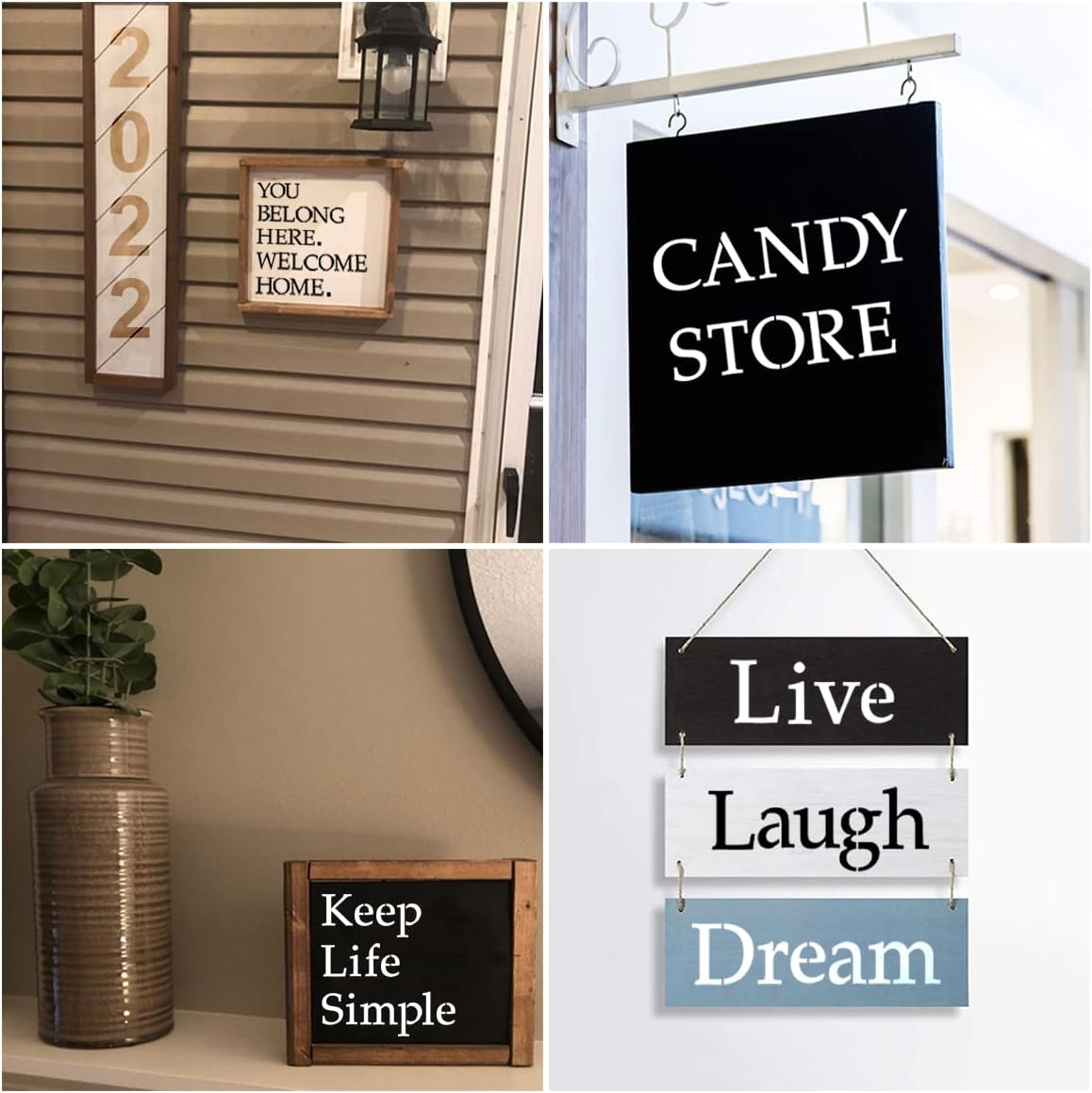 5 Inch Alphabet Letter Stencils for Painting - 70 Pack Letter and Number Stencil Templates with Signs for Painting on Wood, Reusable Letters and Numbers Stencils for Chalkboard Wood Signs & Wall Art