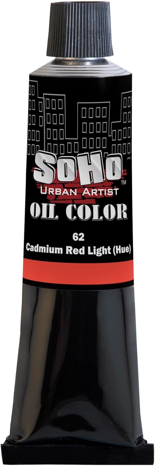 Soho Urban Artist Oil Paint - Cadmium Red Light Hue, 170 ml Tube - Best Valued Oil Colors for Painting, Excellent Pigment Load