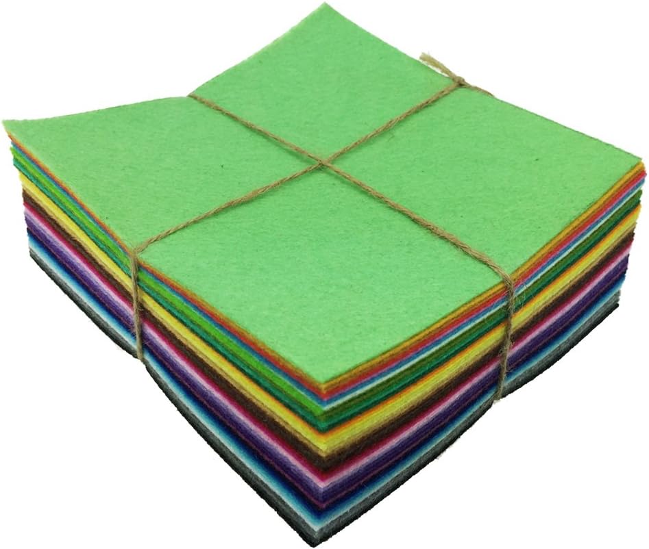 flic-flac 42pcs 12 x 12 inches (30cm*30cm) Felt Fabric Sheet Assorted Color Felt Pack DIY Craft Squares Nonwoven