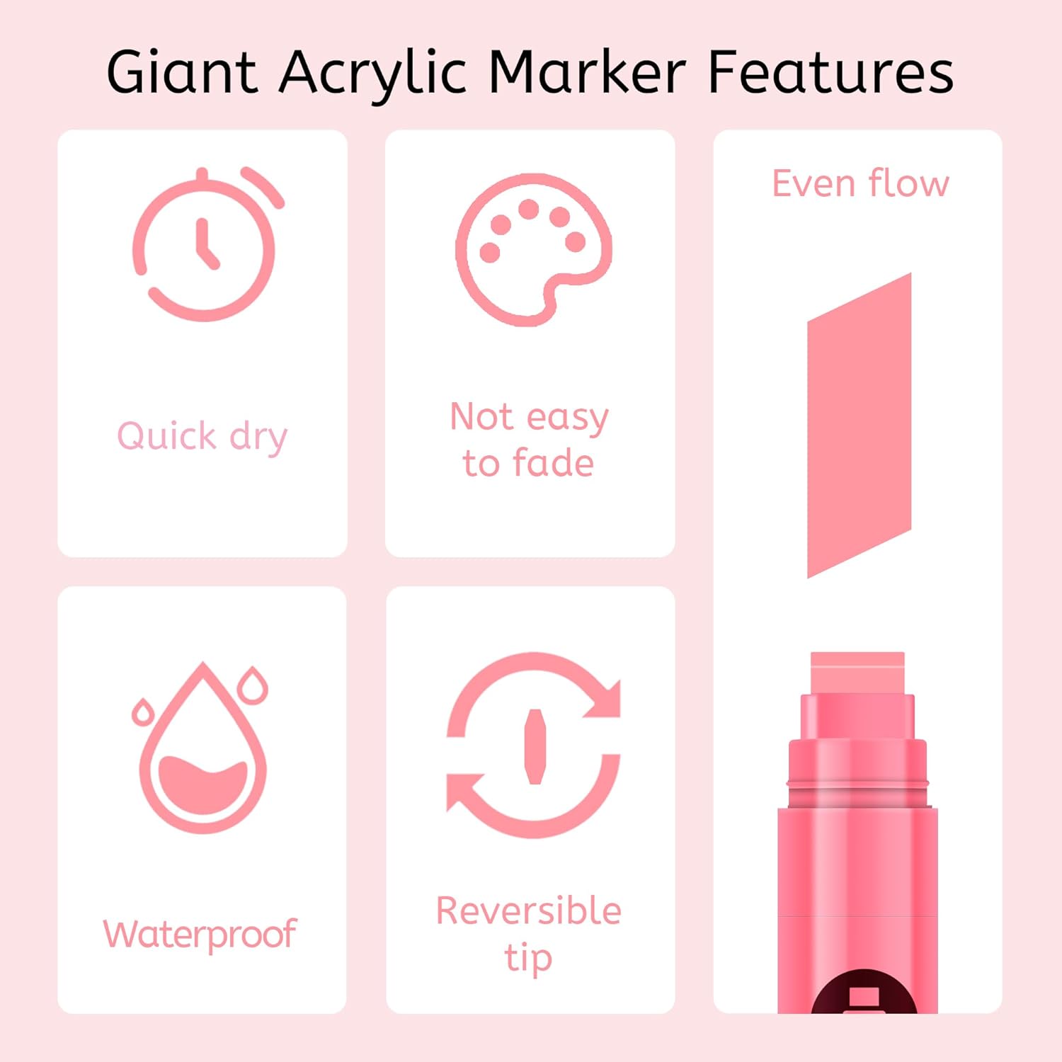 Jumbo Graffiti Poster Markers Set: 12 Neon Colors Large 15mm Wide Tip Permanent Ink Thick Acrylic Paint Pens for Rock Painting, Stone, Glass, Wood, Ceramic, Metal, Plastic, Fabric