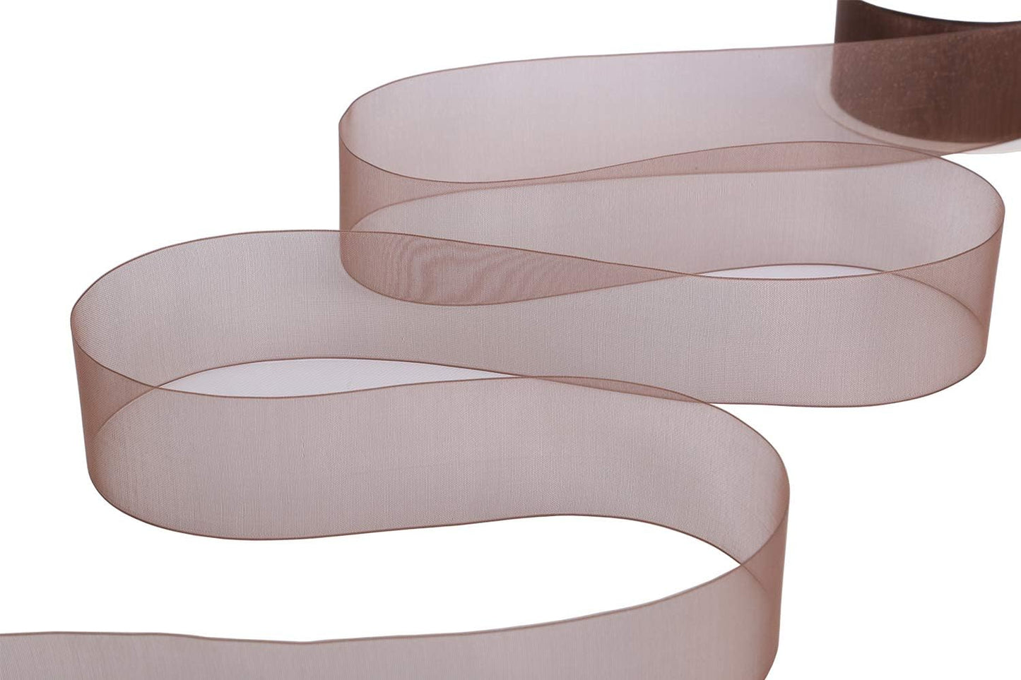 ITIsparkle 11/2" Inch Organza Ribbon 25 Yards-Roll Set for Gift Wrapping Cake Decoration Party Favor Hair Braids Hair Bow Baby Shower Decoration Floral Arrangement Craft Supplies Sheer Ribbon, Brown