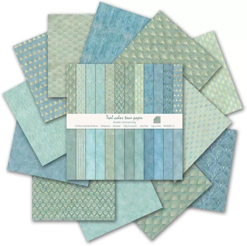 Boho Scrapbook Paper Vintage Flower Pattern Papers Pad 12×12,24 Sheets Double-Sided Bobo Floral Scrapbooking CardStock Paper Pad for Holiday Cardmaking DIY Origami Papers.