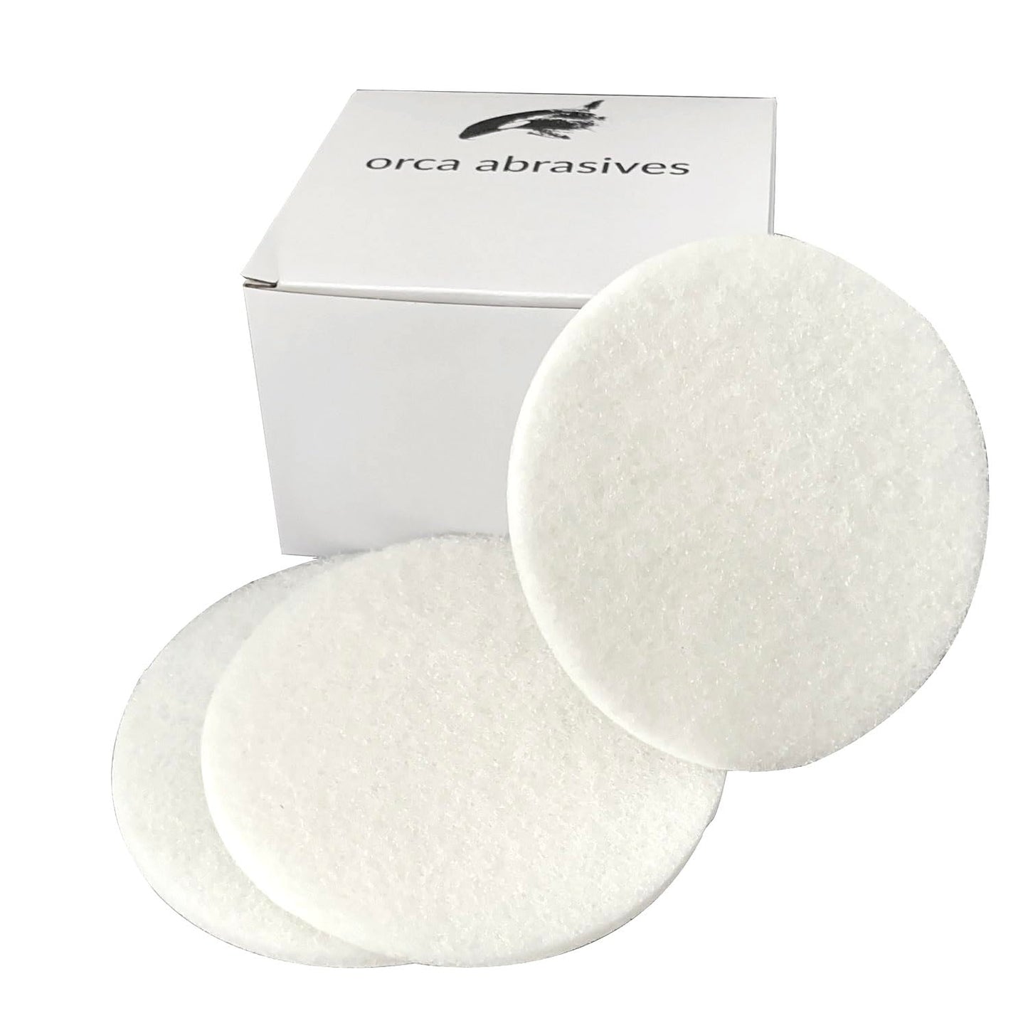 White Buffing and Polishing Pad with Hook and Loop Back | Apply Hard Wax Oils and Stain (20, 5 inch)