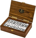 Alex Cramer The Nines Double 9 Domino Set. American-Made Solid Walnut Case Holds Our 55-Piece Set of Dominoes (Double Nine Domino Set for Adults)