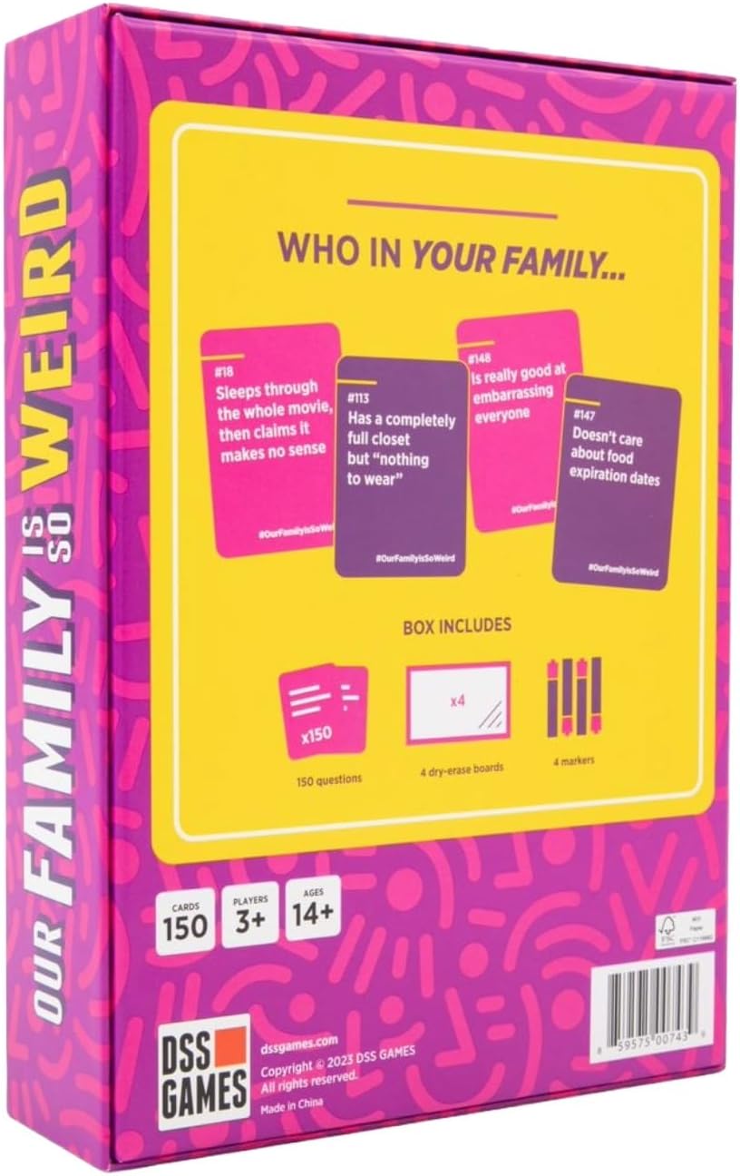 DSS Games Our Family is So Weird [A Family Card Game to Decide Who’s Most Likely to | Game Night Idea for Kids, Adults & Groups | Great for Halloween, Stocking Stuffers, Friendsgiving, Thanksgiving]