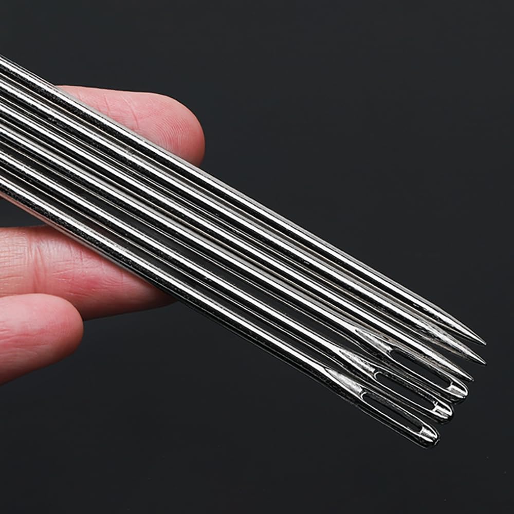 12" Professional Upholstery Needle 30cm length 3mm thickness, Big Eye Hand Sewing Needles for Stitching and Crafting Projects