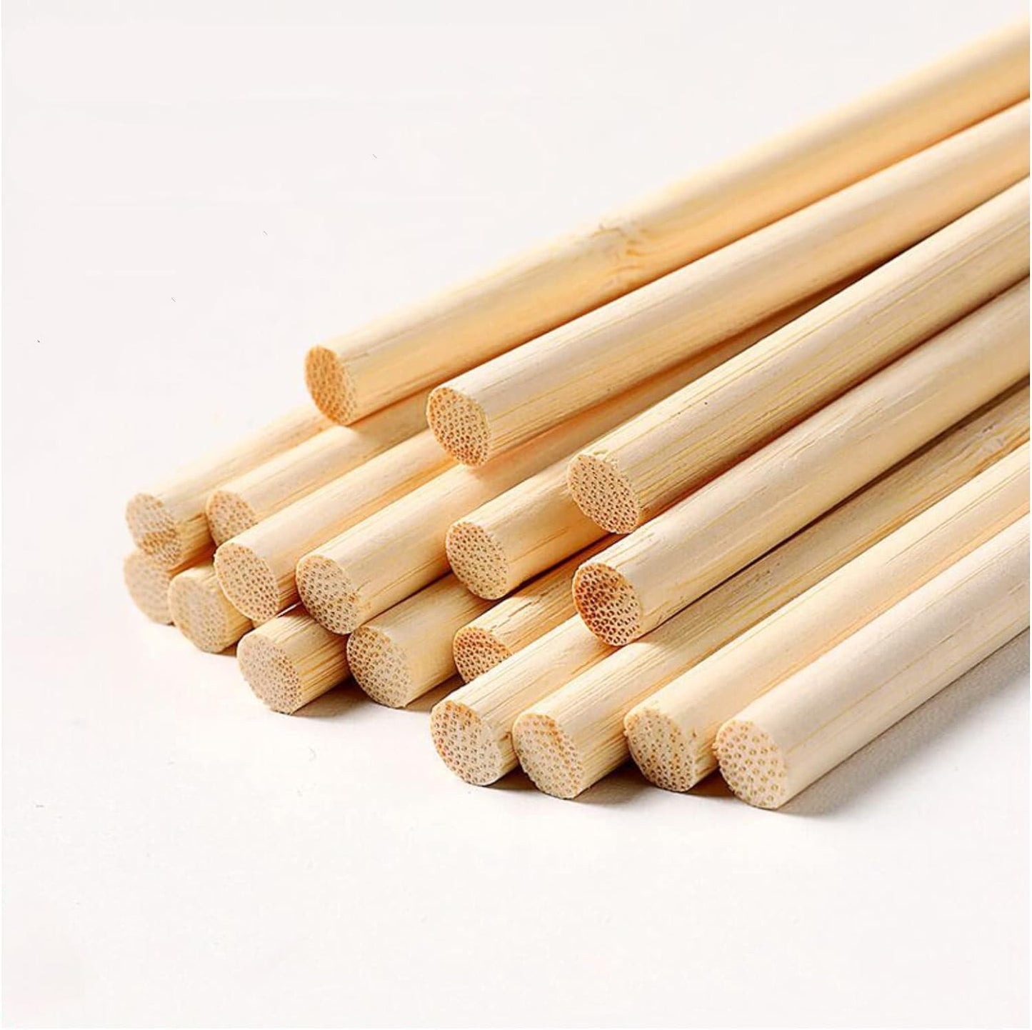 50 PCS Dowel Rods Wood Sticks Wooden Dowel Rods - 3/8 x 36 Inch Unfinished Bamboo Sticks - for Crafts and DIYers