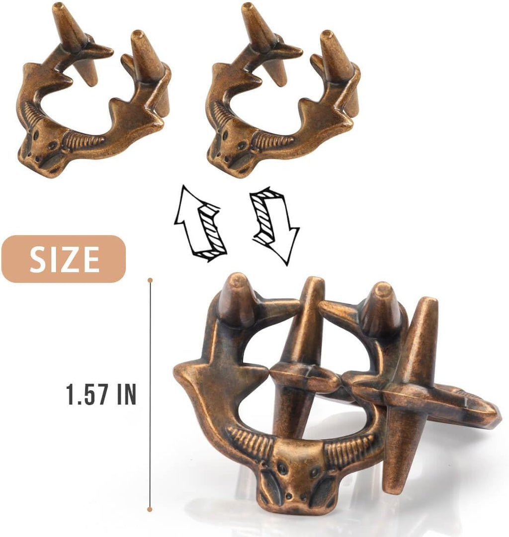 Fun Metal Brain Teaser Puzzle Games - 4 Pcs Adults Mind Travel 3D Toys -Teens IQ Insight Challenge - Logic Educational Gift（with Storage Case and Instructions）