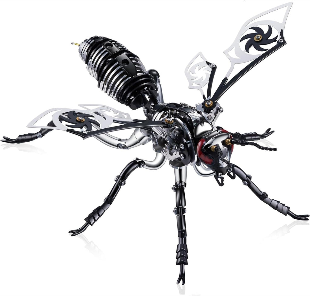 3D Puzzles for Adults, Metal Model Kit Wasp Mechanical Puzzle for Adults/Teens, DIY Creative Craft Gifts Kits Difficult Assembled 3D Puzzle for Family Time, Home Decor (Black)