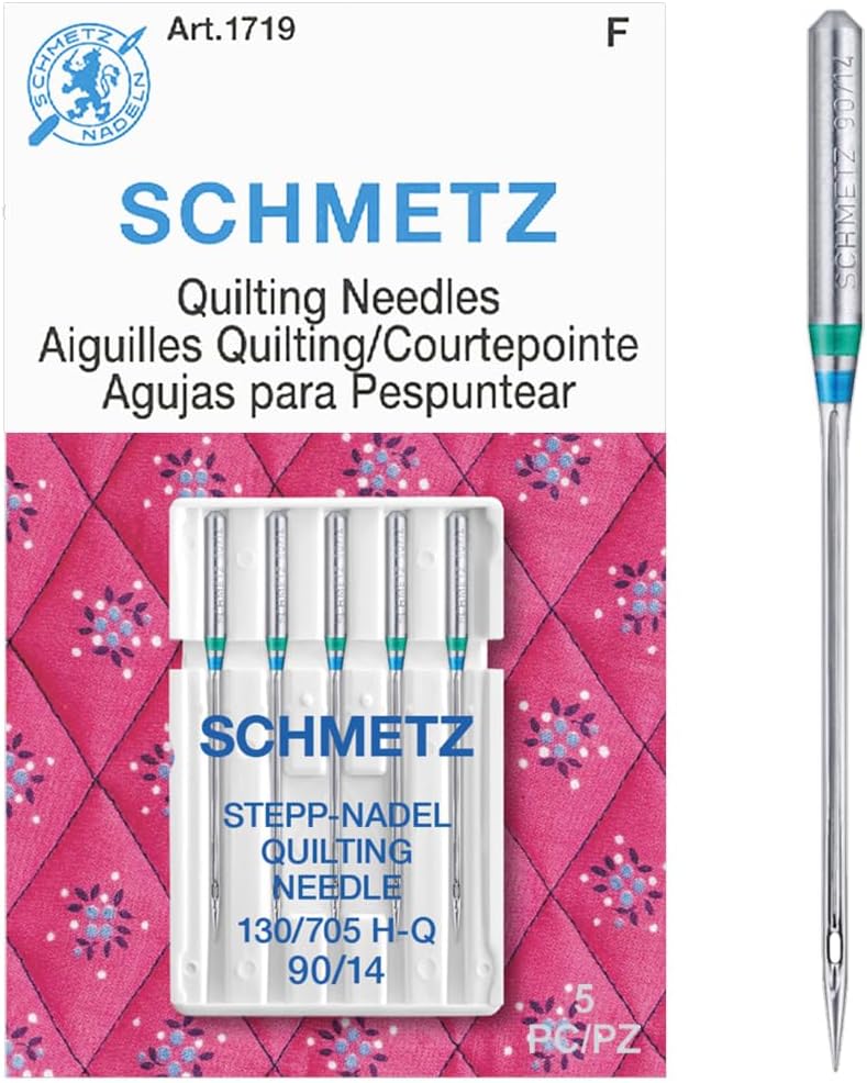 SCHMETZ Quilting Needles - Size 90/14, 5-Needle Cards, Pack of 5