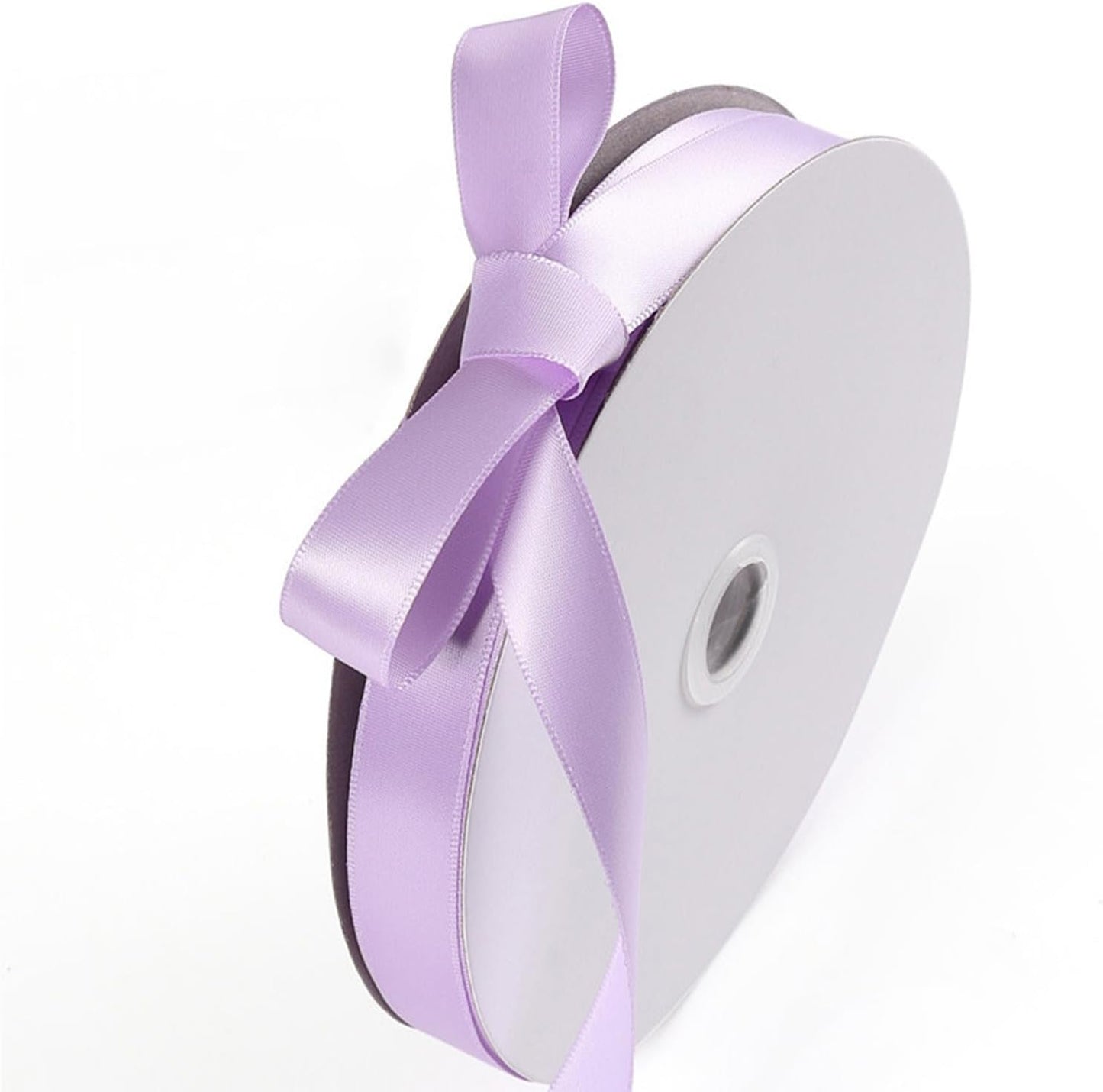 5/8" x 100 Yards Light Lilac Polyester Satin Ribbon Single Faced Bulk Fabric Ribbons for Gift Wrapping, Crafting, Bows Making, Sewing, Wedding, Home Decor