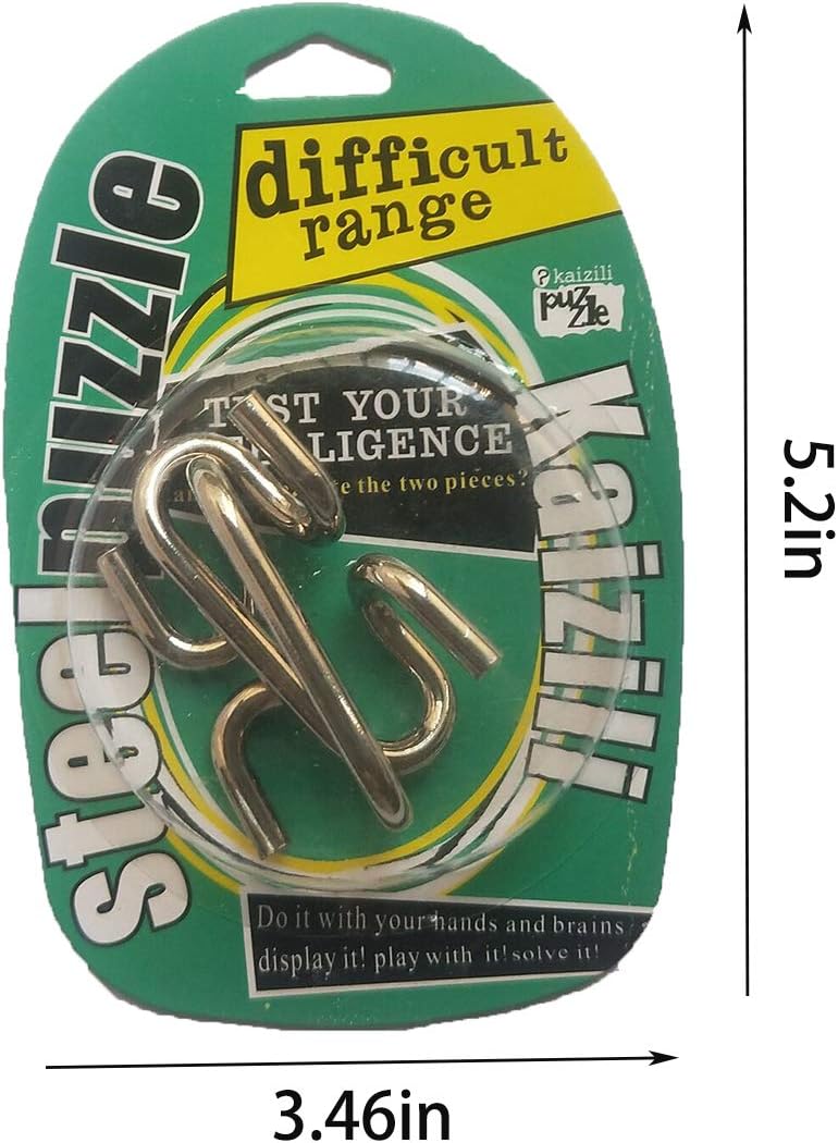 Ahyuan Large Assorted Metal Brain Teaser Puzzles 12 Pack Metal Wire IQ Puzzles with Paper Box Gift Package Great Educational Intelligence Games Toys Party Favors for Kids Adults