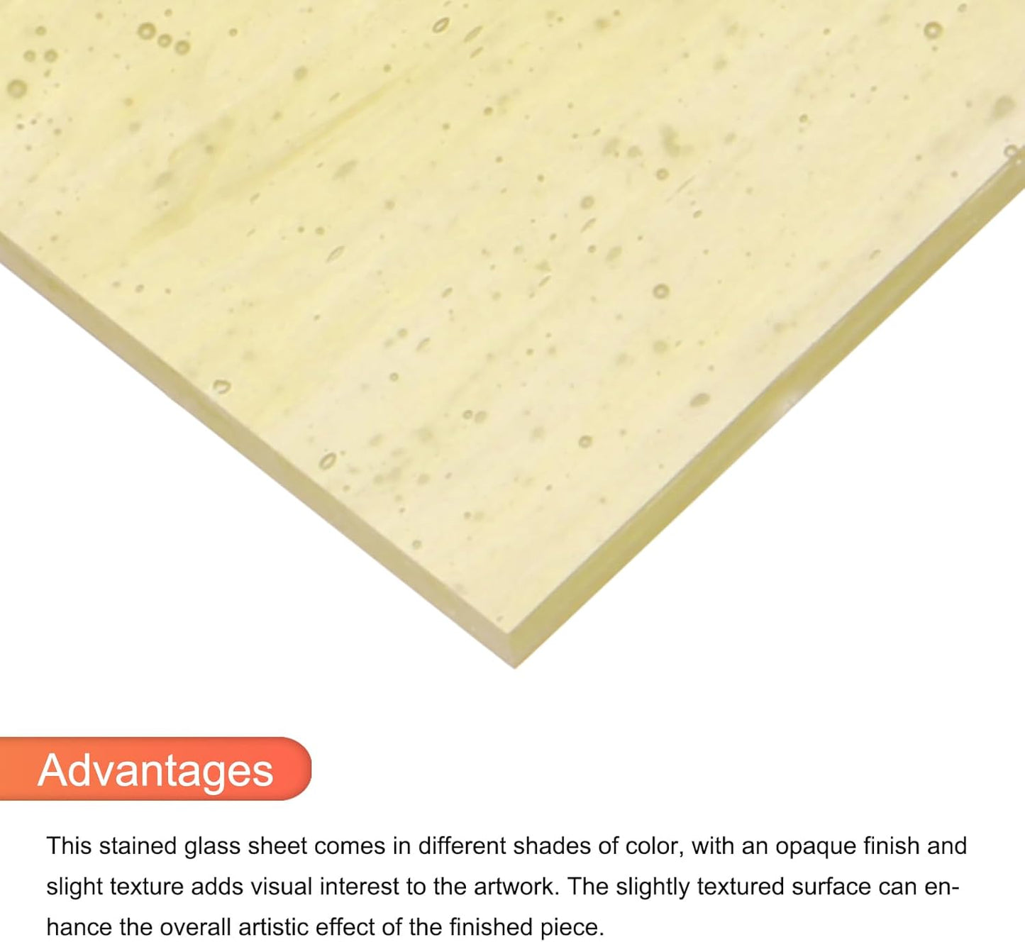 MECCANIXITY 2 Pcs Stained Glass Sheet Mosaic Tile 7.9 Inch x 5.9 Inch Khaki Stained Glass Sheets for Crafts DIY Art Project