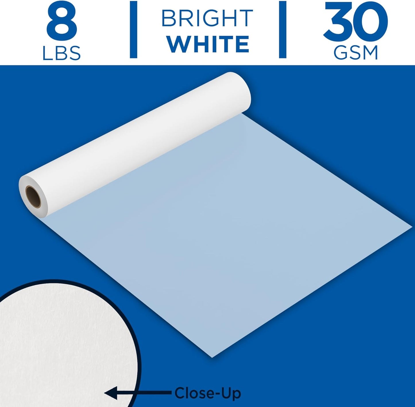 ALVIN 55W-I Lightweight Tracing Paper Roll, White, Suitable with Ink, Charcoal, Felt Tip Pen, for Sketching or Detailing - 18 Inches, 50 Yards, 1-inch Core
