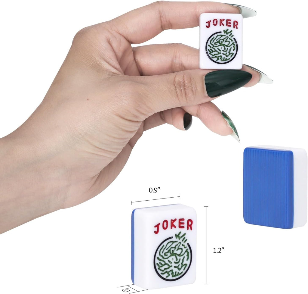 American Mahjong Tile Set with 166 Navy Blue Back Tiles (1.2”, Tiles Only)