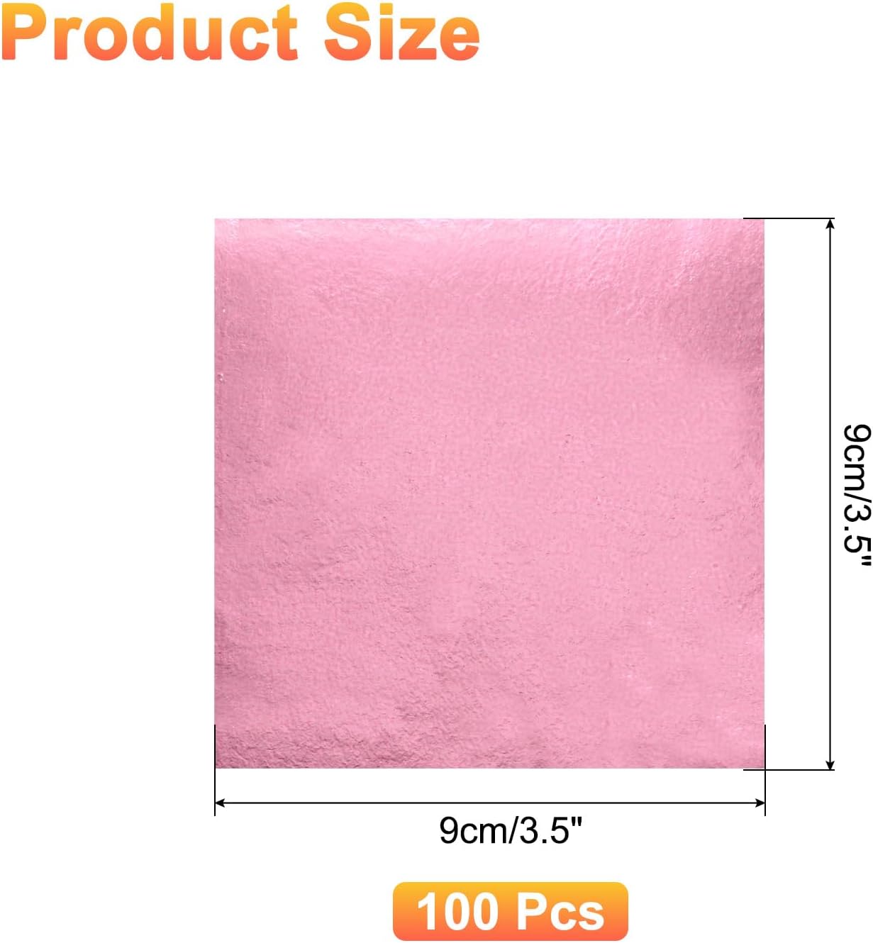 uxcell 100pcs Leaf Sheets, 3.5" x 3.5" Foil Sheets Paper Sheets for DIY Crafts Painting Nails Resin Furniture Decoration(Light Pink)
