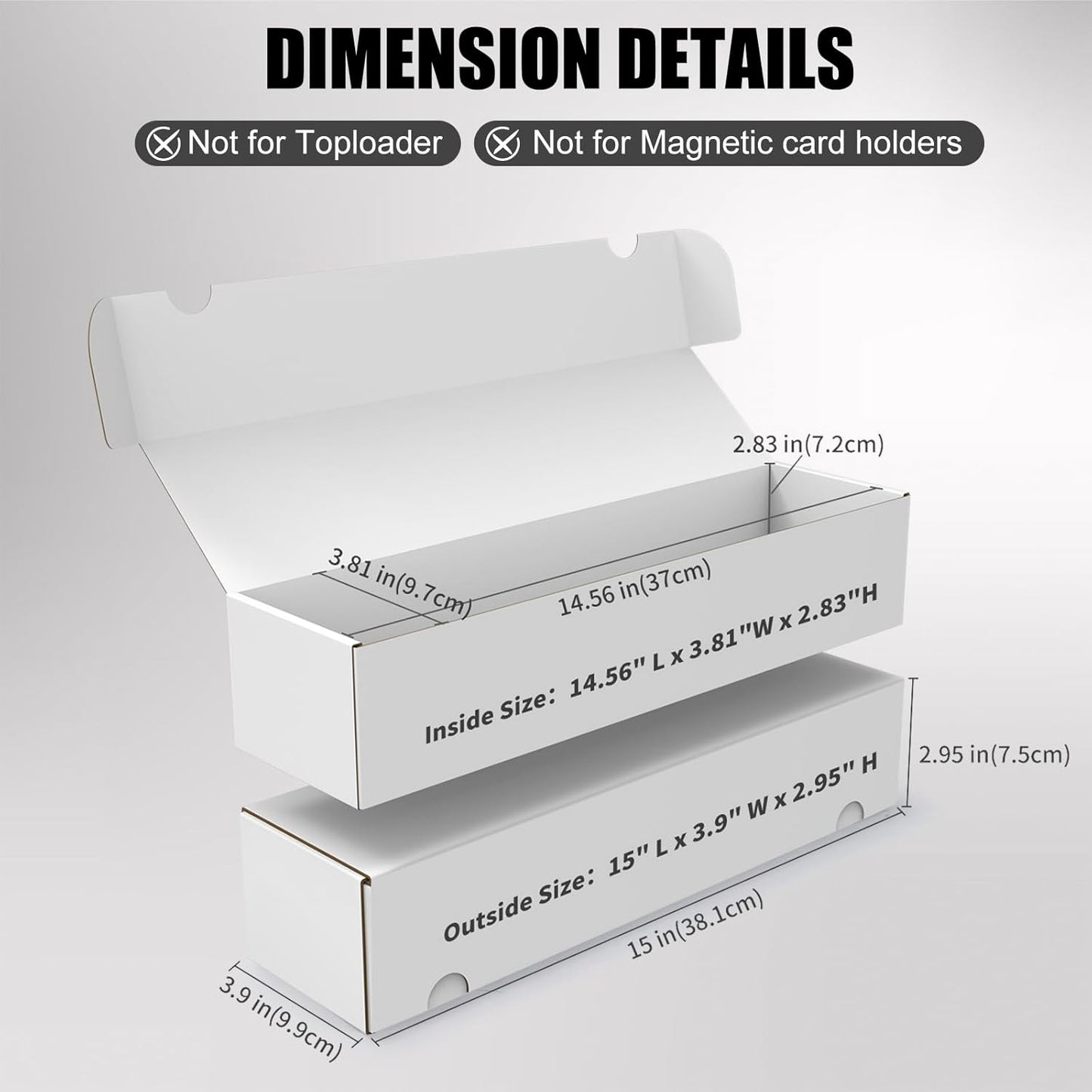 Trading Card Storage Box, 6-Pack 1100 Count White Corrugated Cardboard Bulk Sports Storage Box for TCG/Magic/Mtg Basketball Cards, Collectible Trading Cards