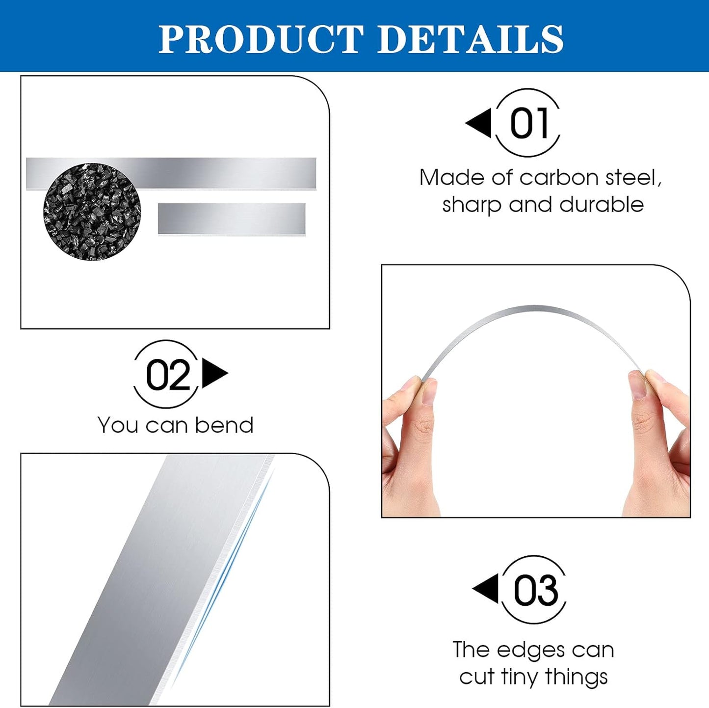 Flexible Polymer Clay Cutters 8 Inch 4 Inch Carbon Steel Blade Polymer Clay Cutting Slicing Tools for DIY Shaping Modelling Sculpturing Supplies(6 Pieces)