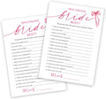 Wedding Shower Games Cards, Who Knows The Bride Best, Bridal Shower Games 25 Guests, Engagement Party Wedding Games for Guests, Pink Ribbon Bow Wedding Party Supplies - E03