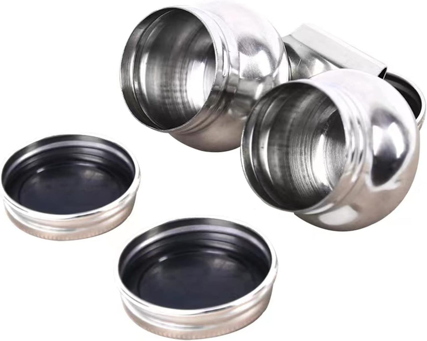 Stainless Steel Palette Cup with Lid, Portable Travel Double Dipper Oil Painting Pot Container, No Leakage, Can Clip on Palette