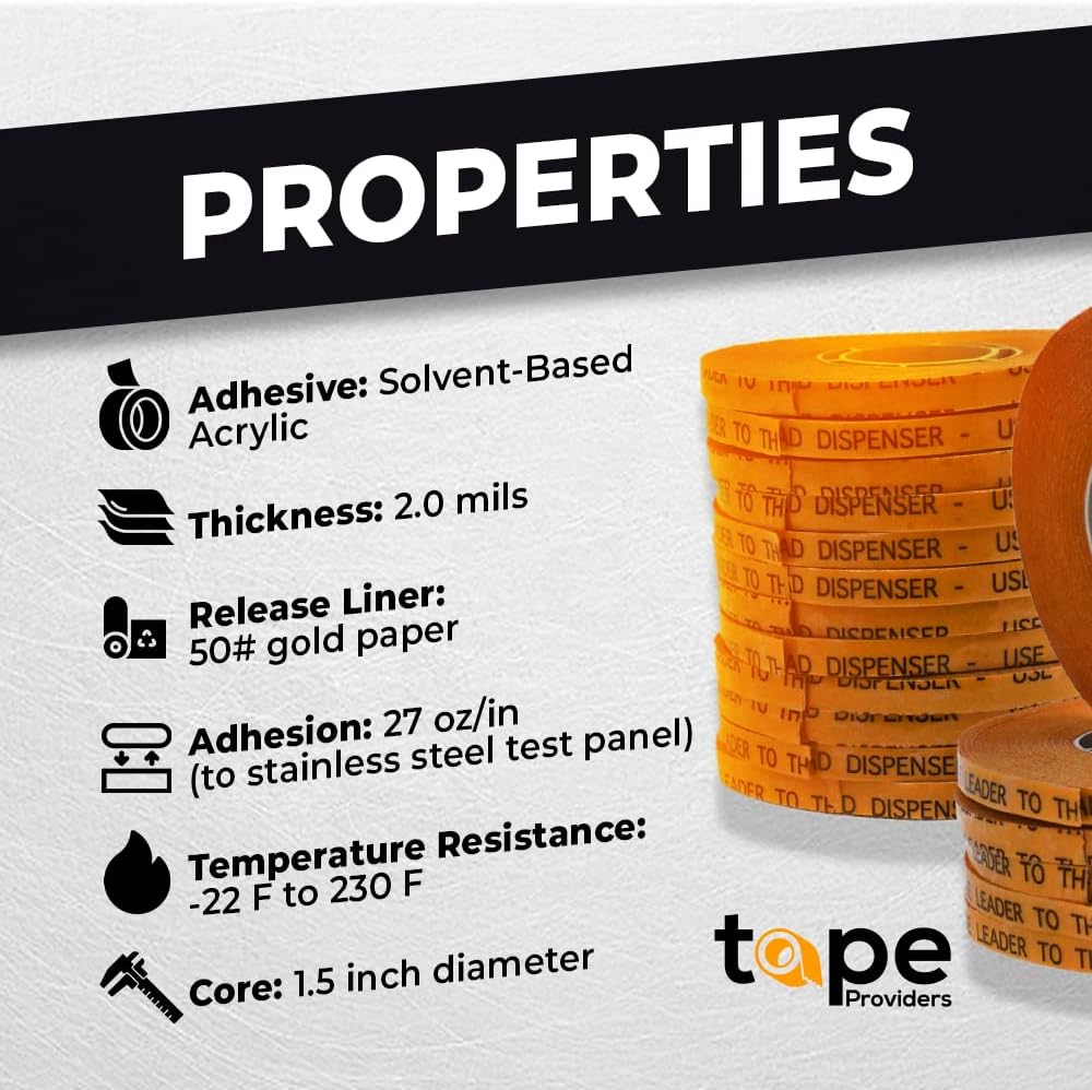 WOD General Purpose ATG Tape, 1/2 inch x 36 yds. (Set of 72 Rolls) Adhesive Transfer Tape Glider Refill Rolls Clear Adhesive on Gold Liner (Acid Free) RWATG20
