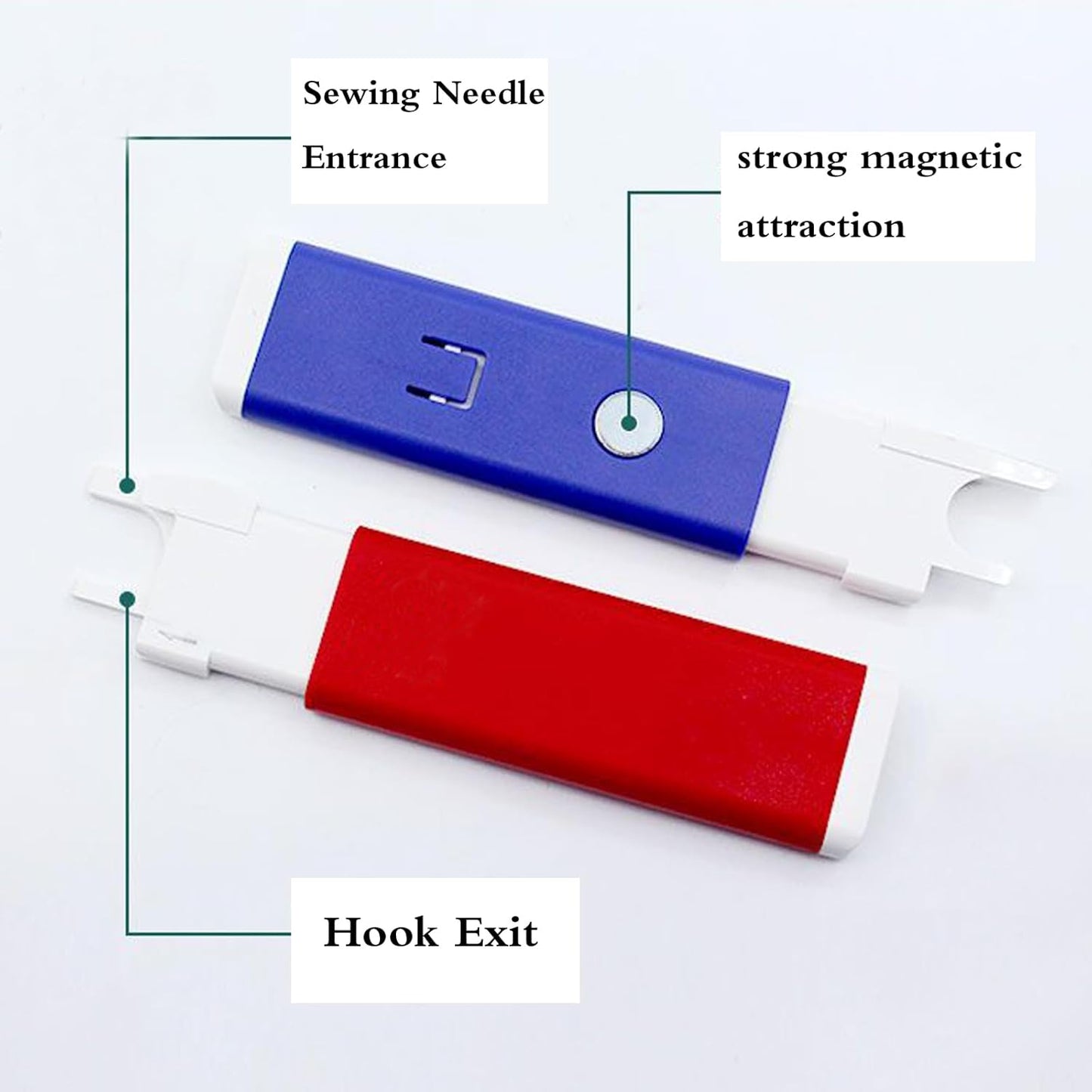 YICBOR Upgraded Automatic Sewing Machine Needle Threader with Strong Magnet, Stitch Insertion Tool with 1pcs Replacement Hooks Quick for Industrial Single Lockstitch Sewing Machine(Blue)
