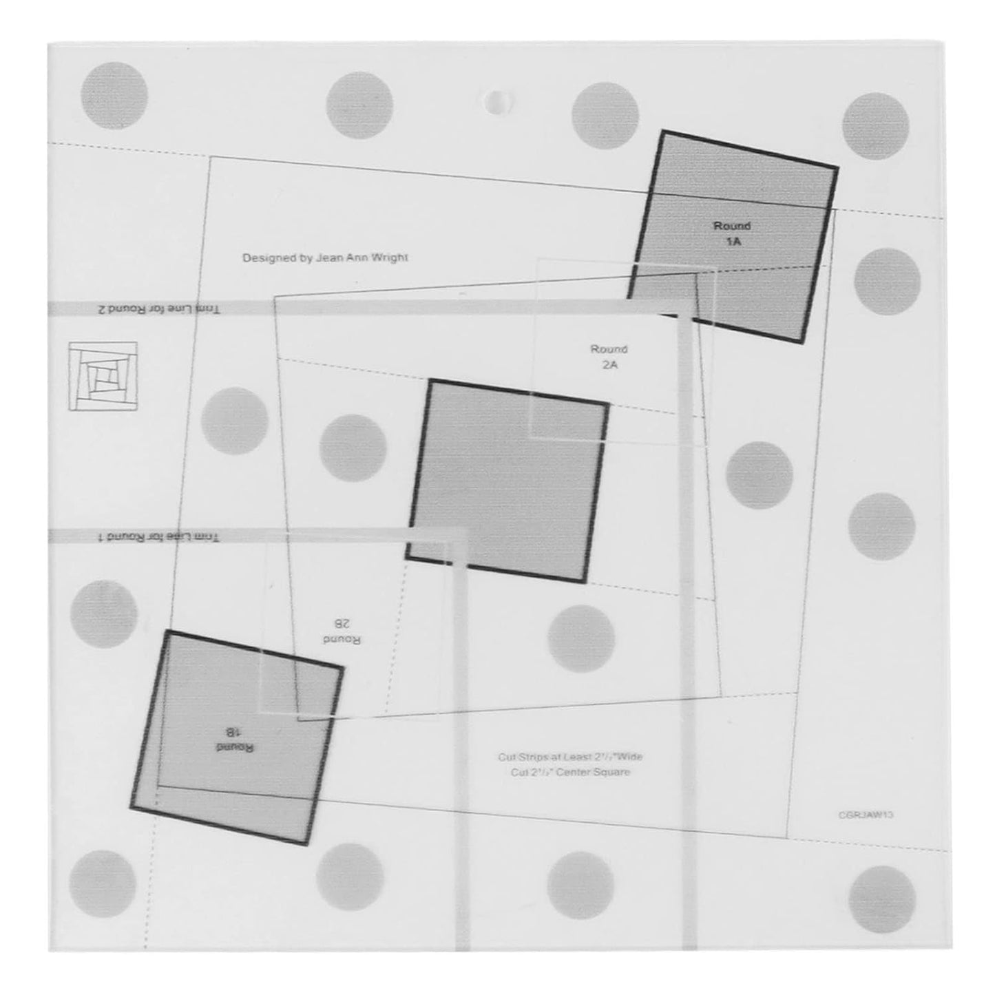 Wonky Log Cabin Trim Tool, 10in Creative Grids Quilting Rulers Transparent Acrylic Quilting Ruler with Grids, Non-Slip Grip Acrylic Quilting, Sewing, Crafting, Patchwork Ruler and Template