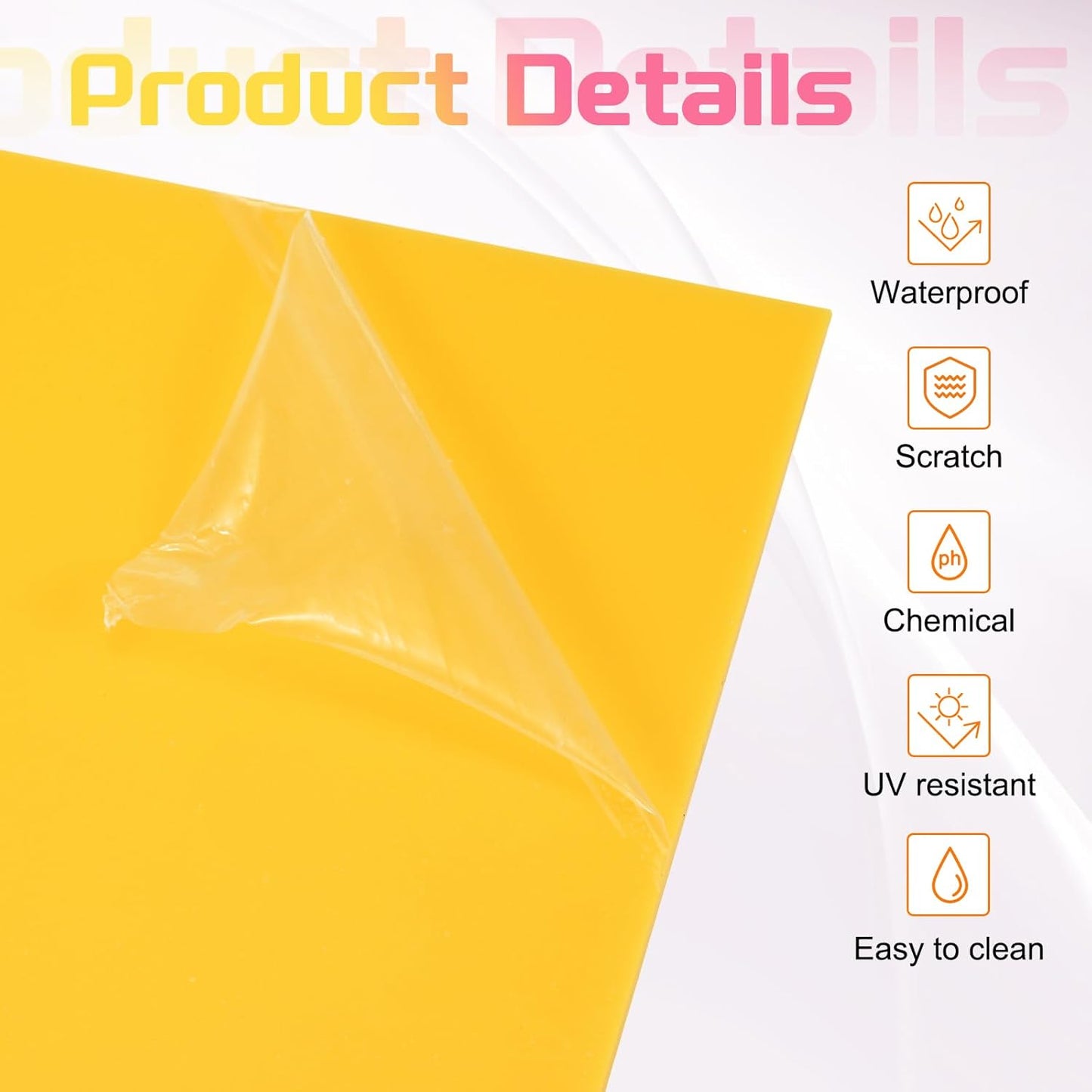 uxcell 4Pcs Acrylic Sheets 12x12 Inch Acrylic Panel 1/8 Inch-3mm Plastic Board for Picture Frames Sign Holders DIY Display Projects Craft, Yellow