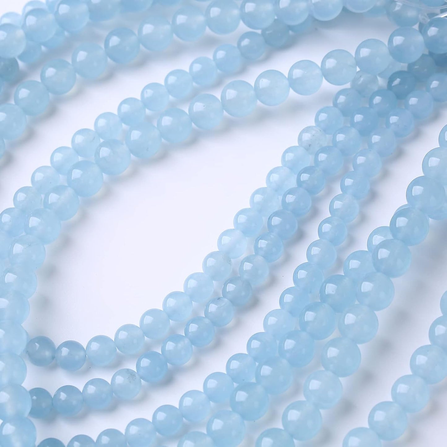 60PCS 6MM Natural Cyanihalite Loose Stone Beads for Jewelry Making DIY Energy Stone Healing Power Bracelet 15"
