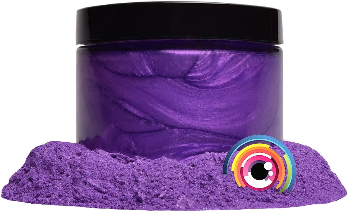 Eye Candy Pigments Premium Purple Mica Powder - Barney Purple (25gr) - for Epoxy, Resin, Soap, Paint, Woodworking, Acrylic Pouring, Bath Bombs, Fishing Lures - DIY Arts and Crafts Additive