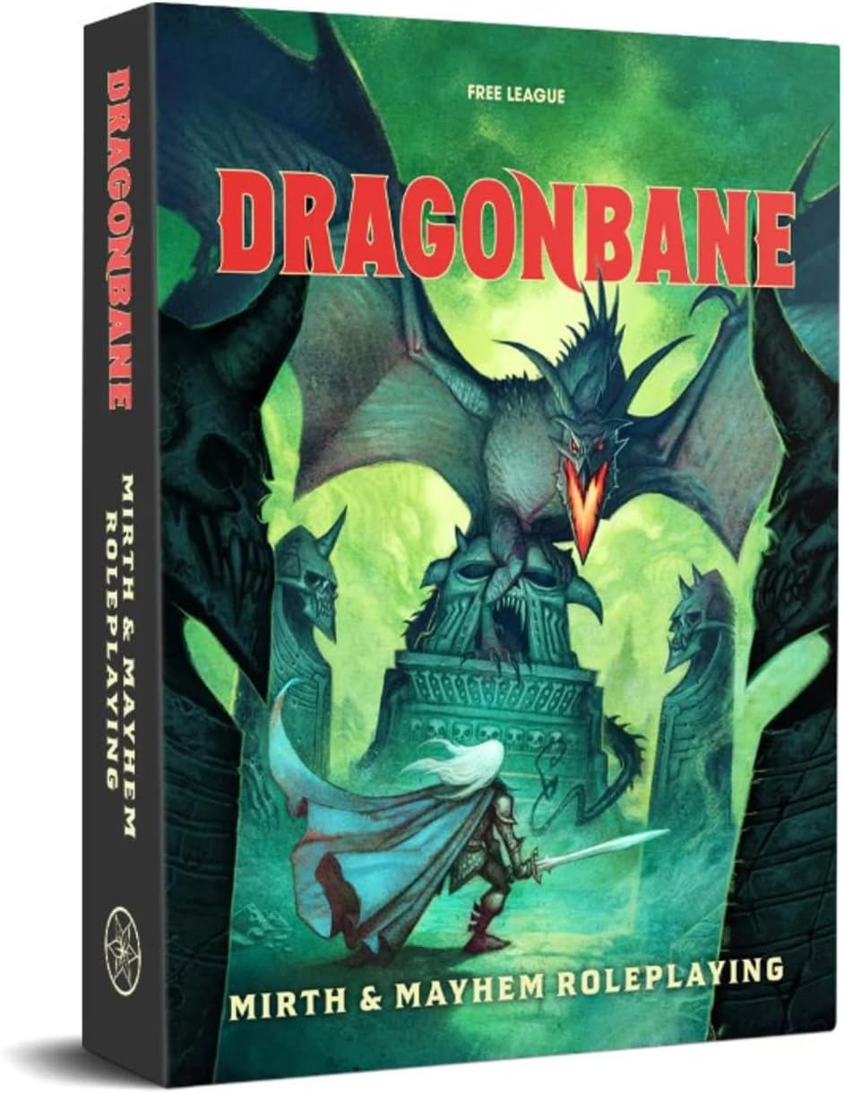Free League Publishing Dragonbane: Mirth & Mayhem Roleplaying Game Core Set, Includes Dice, Rulebook, Adventures, Map, and More, RPG Tabletop Board Game for Adults, Family, Teens 13+