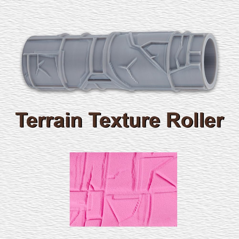 Topography Texture Roller Large Brick Clay Texture Rollers Irregular Pattern DIY Embossing Pottery Decortive Tool for Pathfinder, PRG, Miniatures, Tabletop Board Game Topography Accessory
