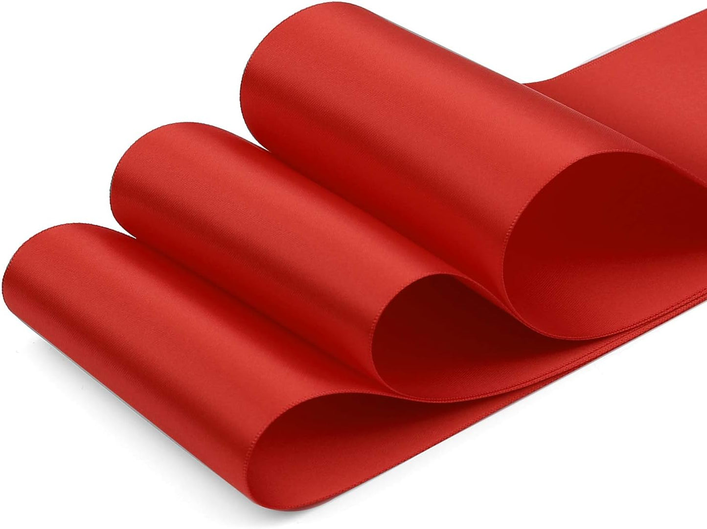 Humphrey's Craft 4 Inch Scarlet Red Double Faced Satin Ribbon - 5 Yards Variety of Color for Crafts Grand Opening Cutting Ceremony Decoration Sewing Chair Sash Wedding and Dining Tables.