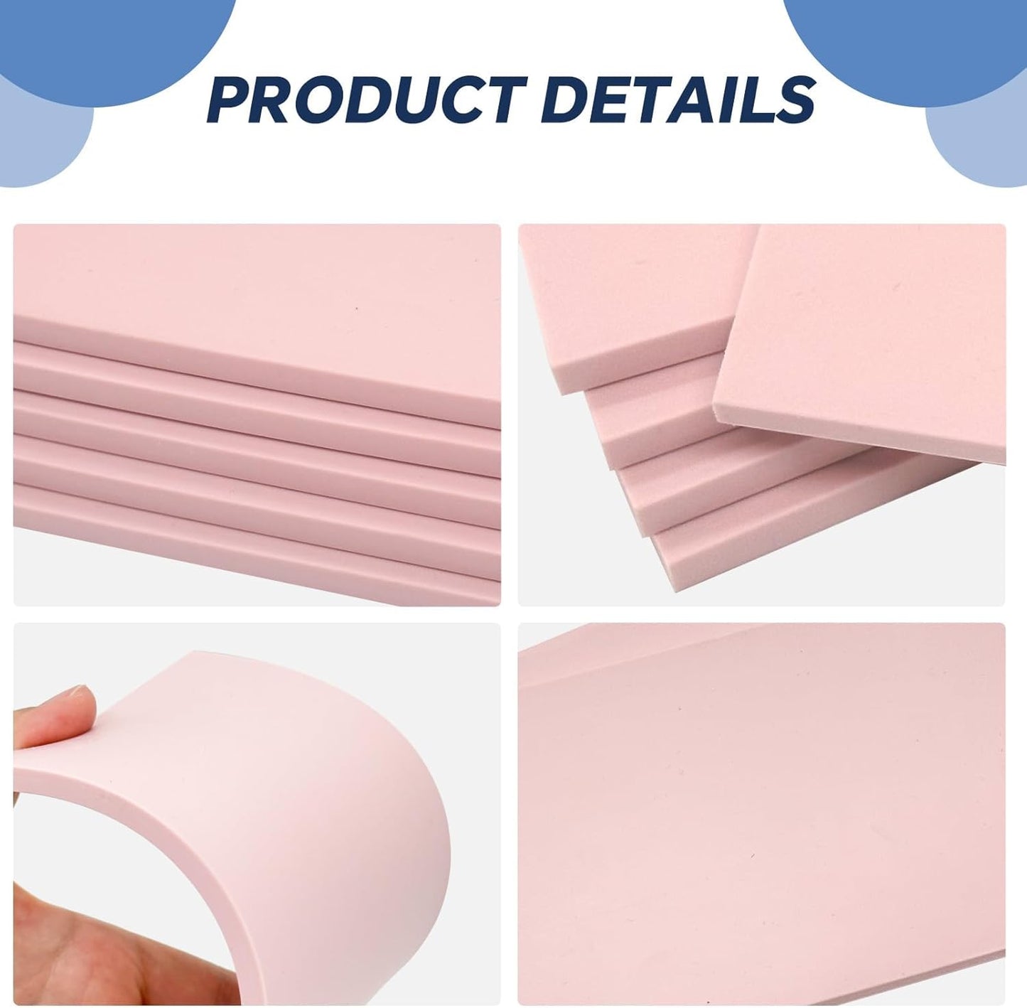5 Pack 8"x6" Pale Pink Rubber Stamp Carving Blocks Pink Rubber Carving Blocks Linoleum Block for Stamp Maker Printmaking Supplies