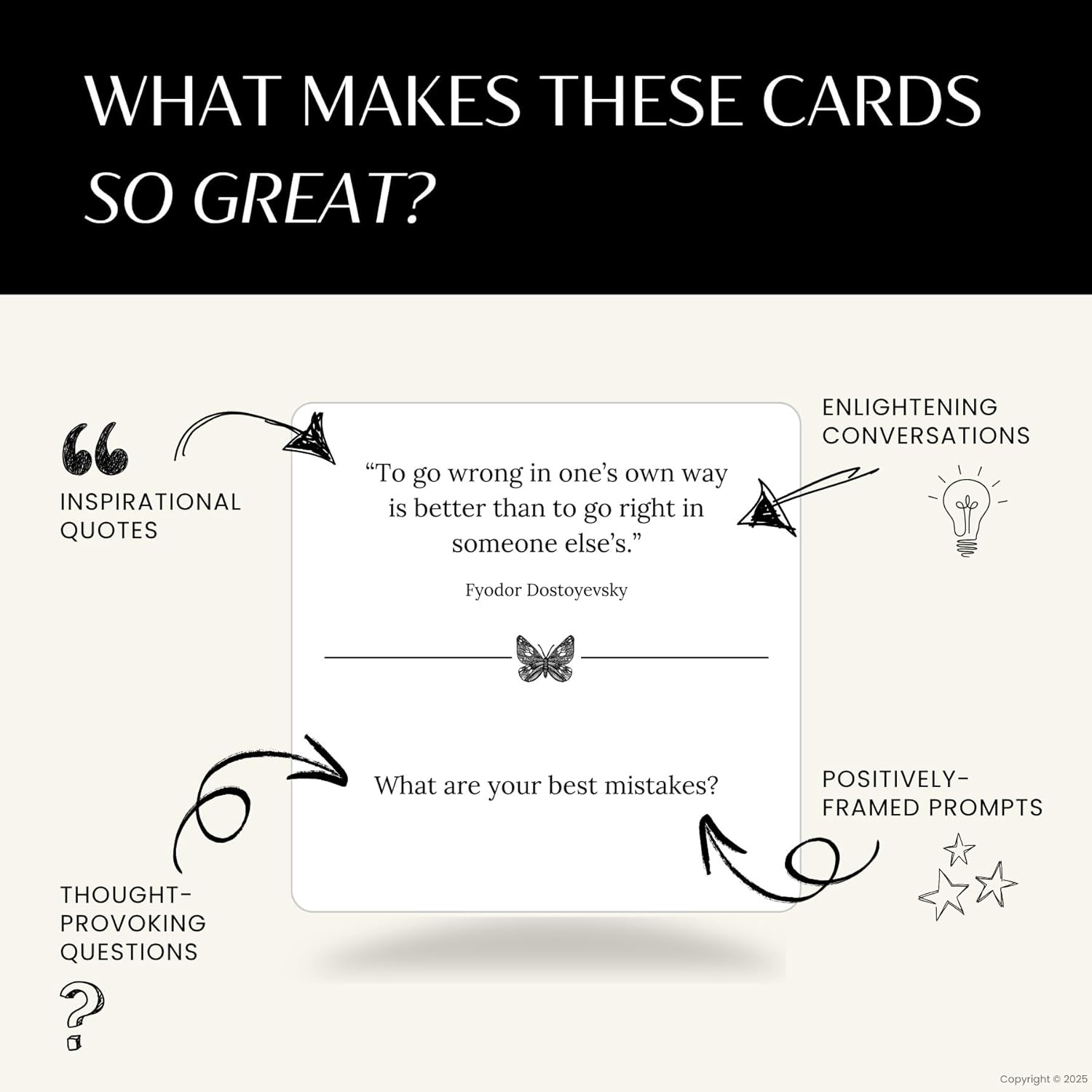 Conversation Cards – 54 Inspiring Quotes Paired with Questions to Spark Honest, Fun & Meaningful Conversations for Couples, Families & Friends