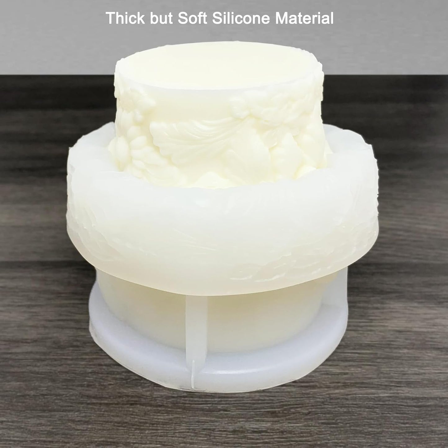 Flower Cylinder Candle Mold Floral Leaf Pillar Thick Silicone Mold for Candle Making Soaps Resin Clay Home Decoration Crafts DIY (Style-1)