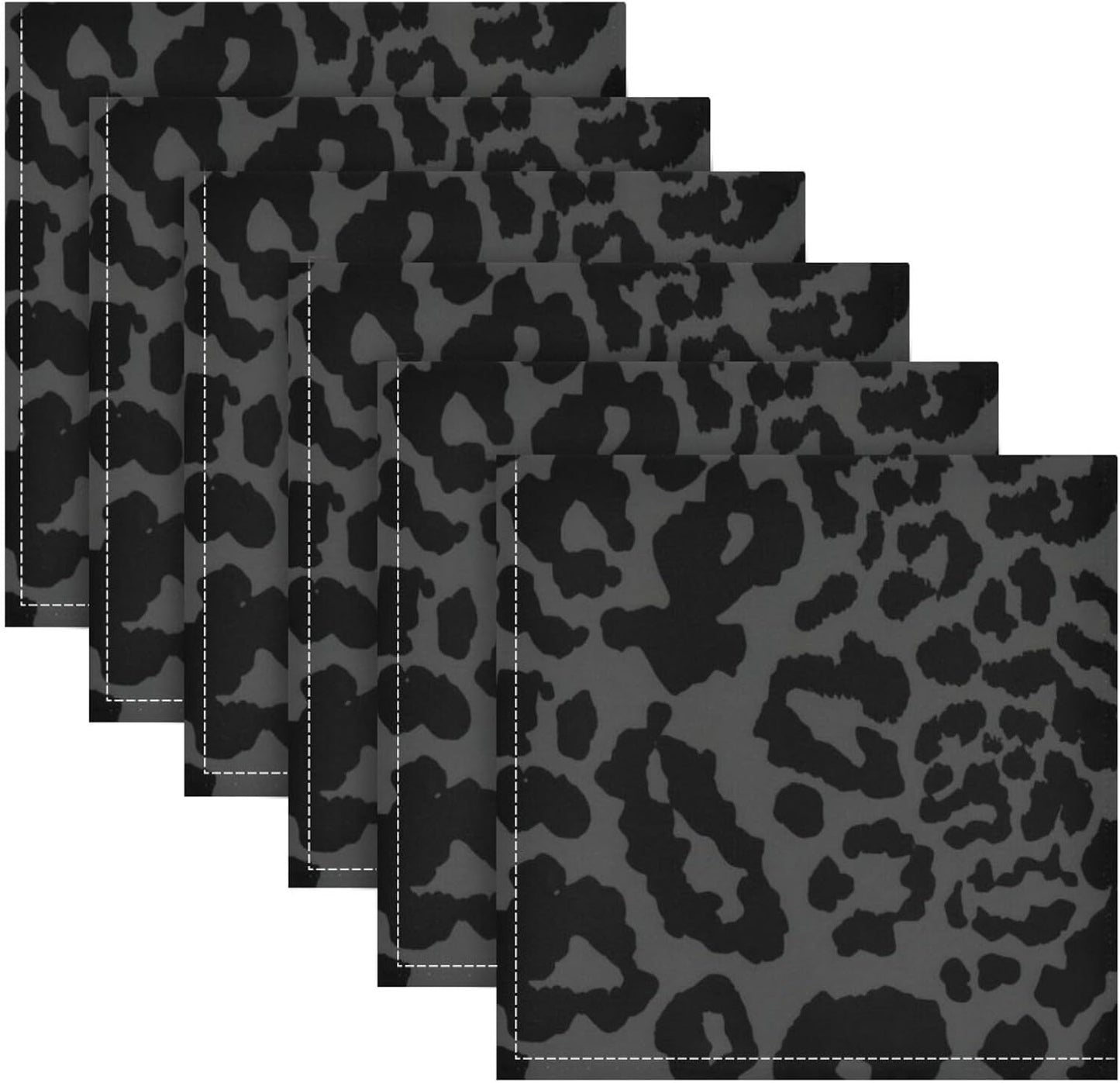 ALAZA Dark Gray Cheetah Leopard Print Cloth Napkins Set of 4, 20x20 Inch Washable and Reusable Napkin for Decoupage Dinner Party Everyday Use