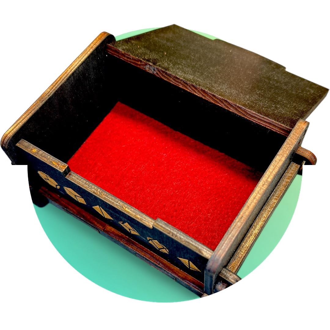 Dice Box - BLACK - 6x4x3 Also holds jewelry and great for desks and desk top items (Choose your Weapon)