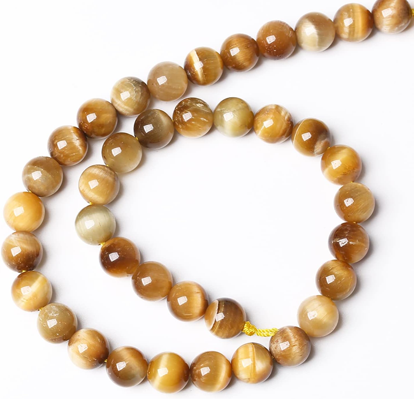 120PCS 6mm AAA Natural Tiger Eye Stone Beads Gemstone Round Spacer Loose Beads for Jewelry Making DIY Bracelet,Necklace, Earrings 2 Strand 32"