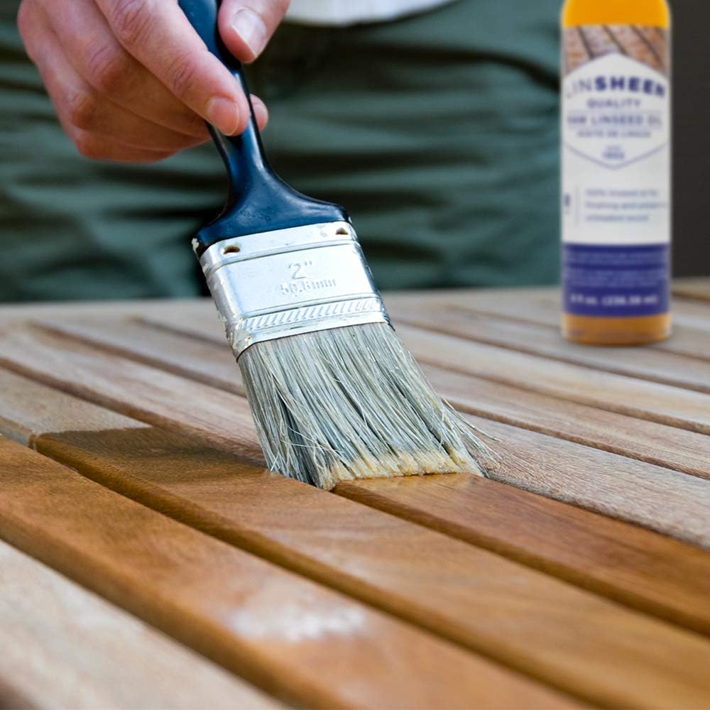 Raw Linseed Oil – Flaxseed Wood Treatment Conditioner to Rejuvenate, Restore and Condition Wood Patio Furniture, Decks to Kitchen Cutting Boards, 32 oz Bottle